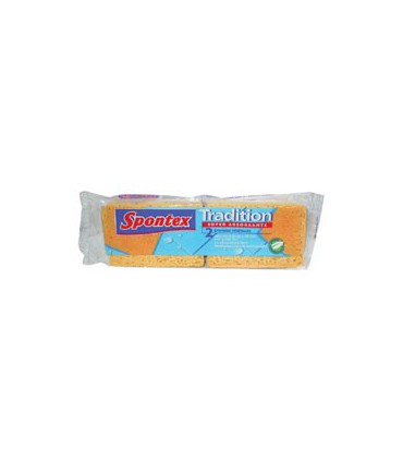 Lot de 2 éponges Tradition n°4 super absorbante - Spontex