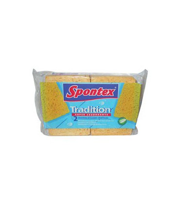 Lot de 2 éponges Tradition n°6 super absorbante - Spontex