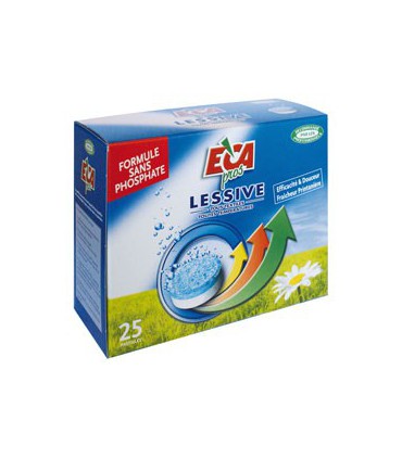 Lessive pastille sans phosphates 25 dose