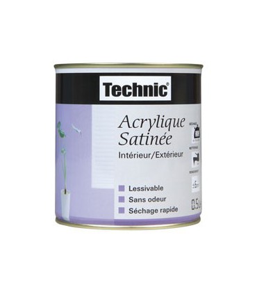 Acrylique Noir Satin pour Intérieur 0.5 L - Technic