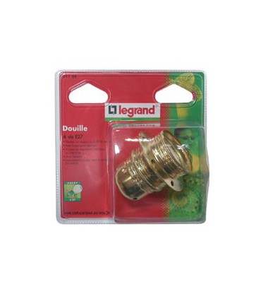 DOUILLE ACIER LAITON E27 + BAGUE