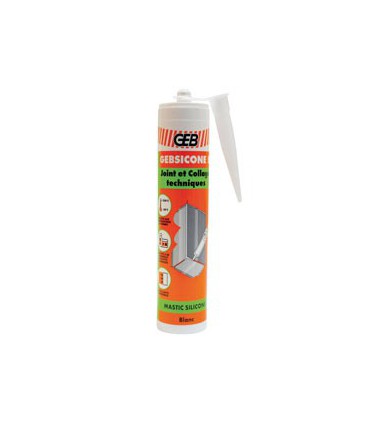 Mastic "Gebsicone S" Silicone Blanc pour Cartouche 310 mL - Geb