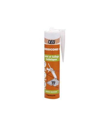 Mastic "Gebsicone S" Cartouche 310 mL Translucide - Geb