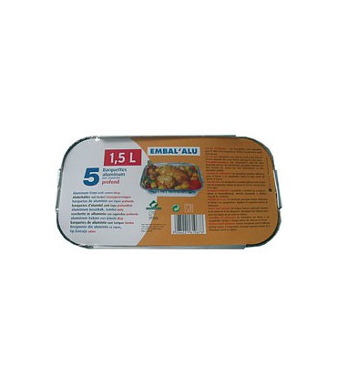 BARQUETTE ALU CONGELATION 1,5L X 5 10647