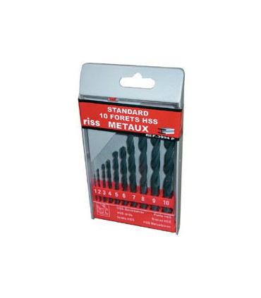 Coffret de 10 Forets HSS Laminés pour Métaux - Riss