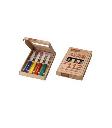 Coffret de 4 Couteaux Office n°112 Couleur "Panachées" - Opinel