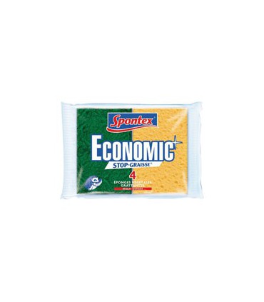 Éponge grattante combiné éco stop graisse x4 - Spontex