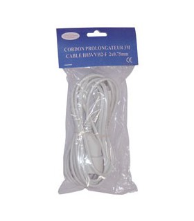 PROLONGATEUR 2 X 0.75  3M BLANC