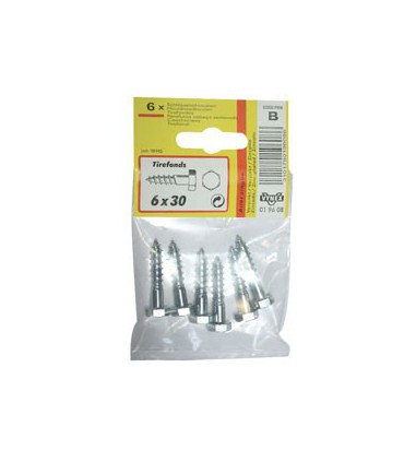 VYN19608 TIREFONDS ACIER ZINGUÉE 6X30