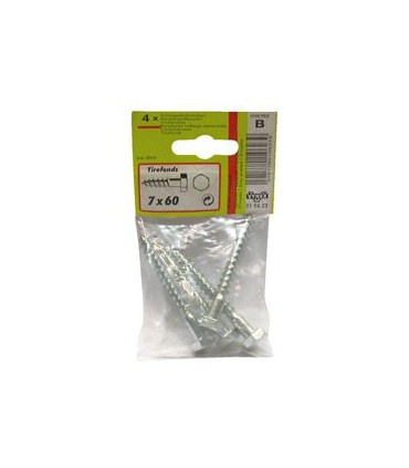 Tirefond Acier Zingué 7 X 60 mm 