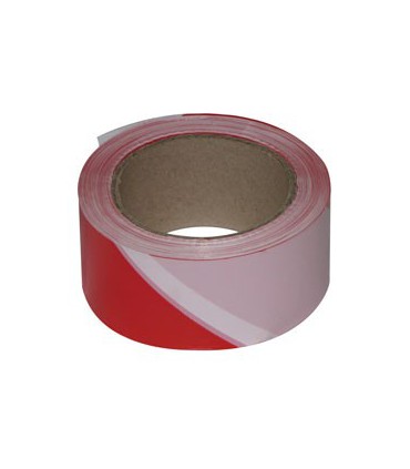 RUBAN CHANTIER ROUGE/BLANC 100MX50MM - NOVAP