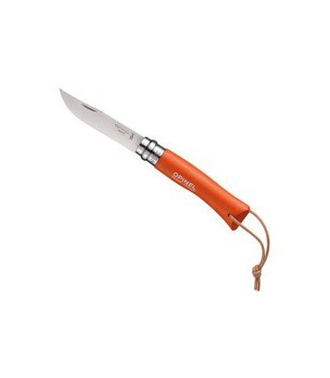 Couteau opinel baroudeur n.7 mandarine avec lien - OPINEL
