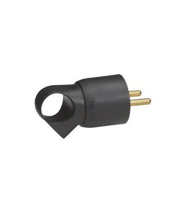 Fiche Mâle 2 Phases + Terre Annela Noir - Legrand