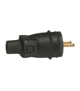 Fiche m 2p+t caout.noir à vis s/c