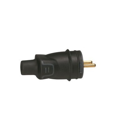 Fiche m 2p+t caout.noir à vis s/c