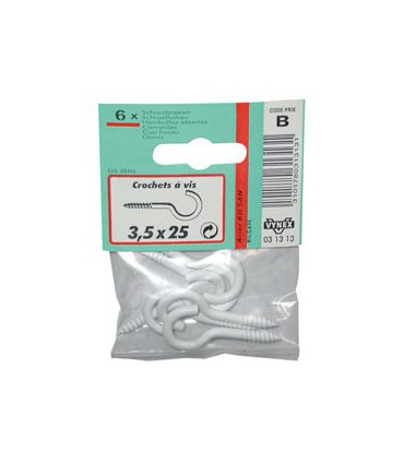 Crochet Rilsanisé Blanc 3.5 X 25 - Vynex 