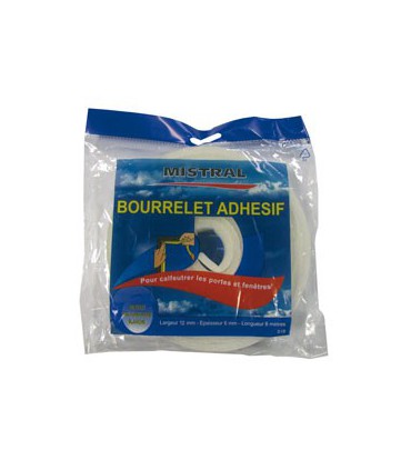 BOURRELET MOUSSE PU BLANC 12MMX6MMX8M - MISTRAL