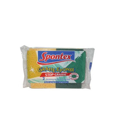 Éponges Végétales Grattantes Stop-Graisse X 2 - Spontex