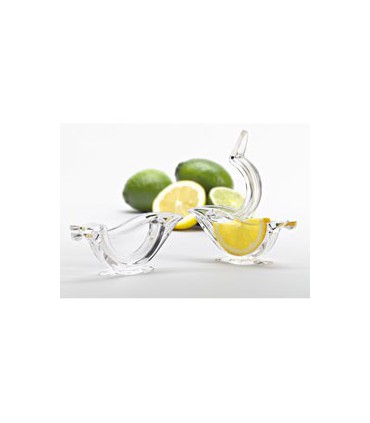 Presse-citron Manuel En Acrylique Transparent - Forme Oiseau Ou Poisson - Petit Format 12x5 Cm - Pour Cuisine, Bar