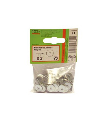 Rondelle Plate Large Acier Zingué D: 3 mm - Vynex 