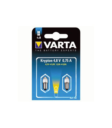 Ampoules x2 pour lampe de poche Krypton 792 - 4.8 V - 0.75 A- VARTA