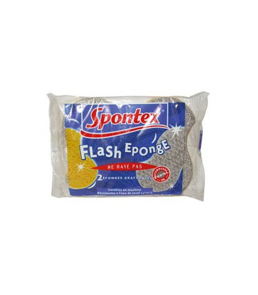 Eponge vegetale grattante x2 flash - Spontex