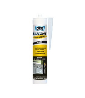 Mastic sanitaire silicone tous supports