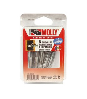 Cheville molly 4x59mm+vis m4 c/10 m14306