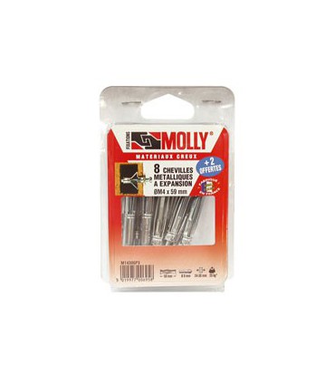 Cheville molly 4x59mm+vis m4 c/10 m14306