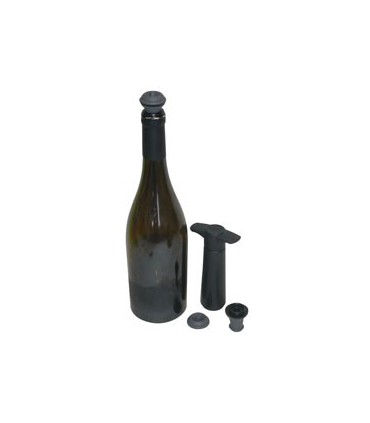 Set pompe à vide noir et 2 bouchons