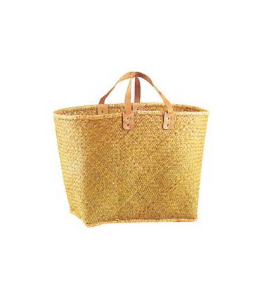 CABAS PALMIER ANS.CUIR D50X30XSMA1370 - AUBRY GASPARD