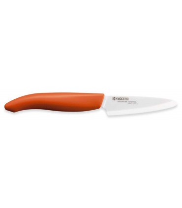 PETIT COUTEAU D’OFFICE, LAME BLANCHE 7,5 CM MANCHE ORANGE