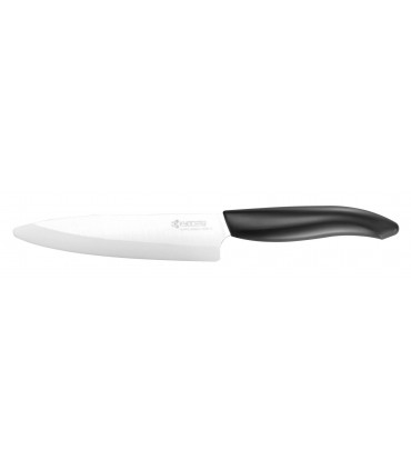 COUTEAU UNIVERSEL, LAME BLANCHE 13 CM MANCHE NOIR
