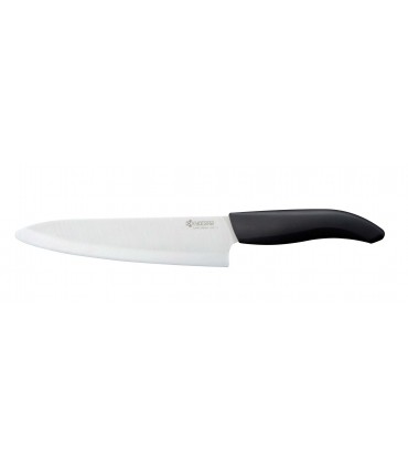 COUTEAU DU CHEF, TRANCHEUR, GRAND, LAME BLANCHE 18 CM MANCHE NOIR
