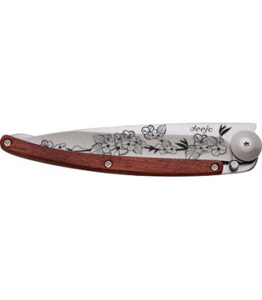Couteau deejo tattoo 37g bois de rose cerisier
