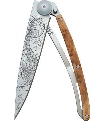 Couteau deejo tattoo 37g genevrier poisson
