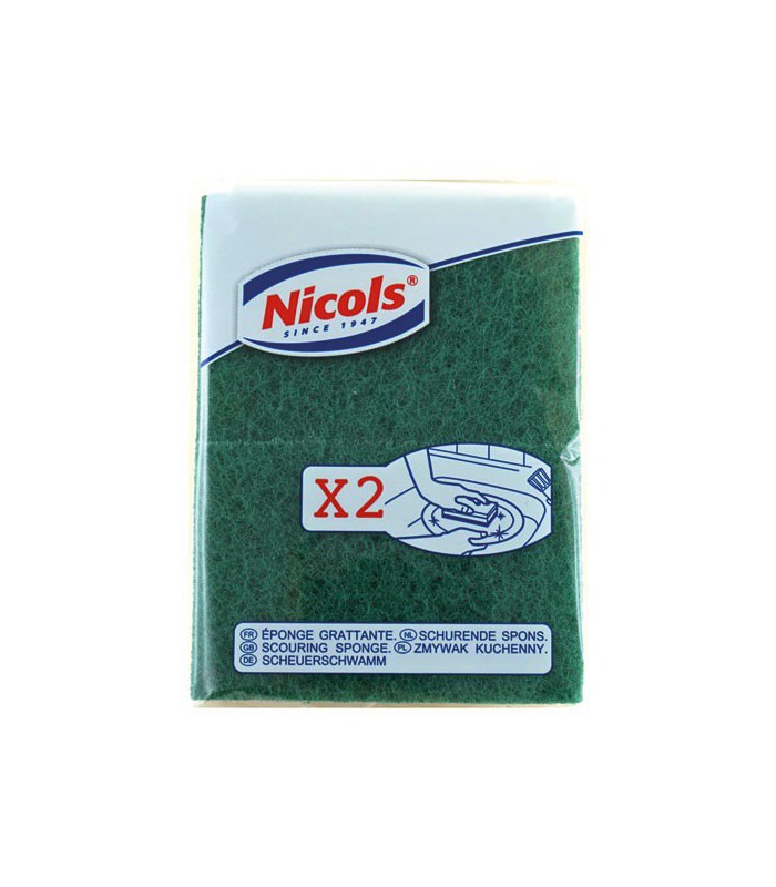 Eponge grattante verte eco x2 - Nicols