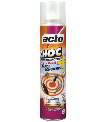 Aérosol Insecticide Choc Tous Insectes 200 mL - Acto