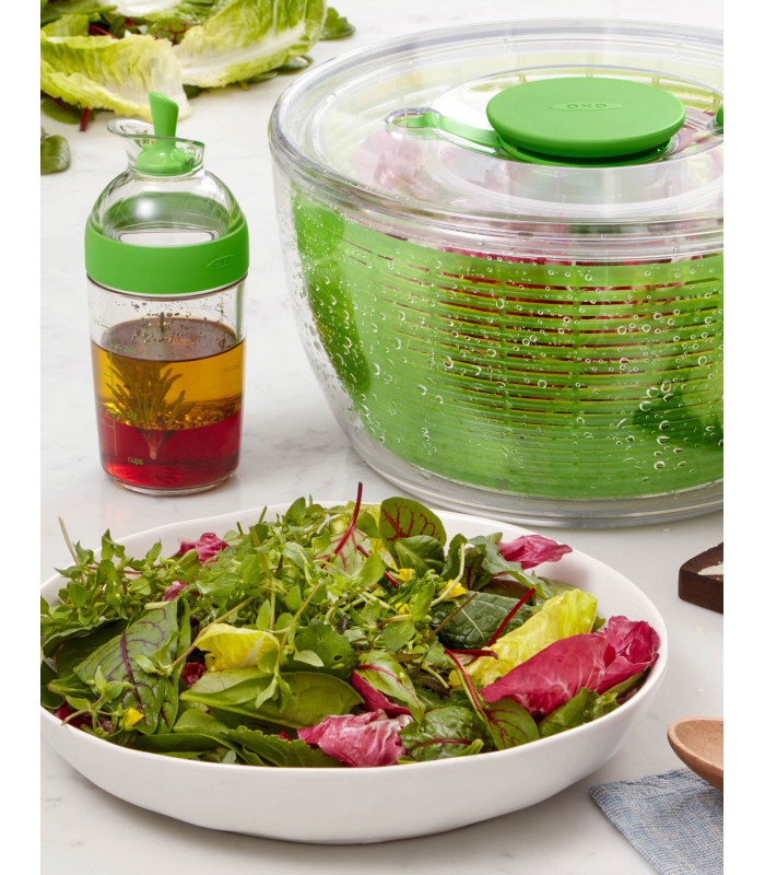 Essoreuse salade transparente grand modèle + Vinaigrier - OXO
