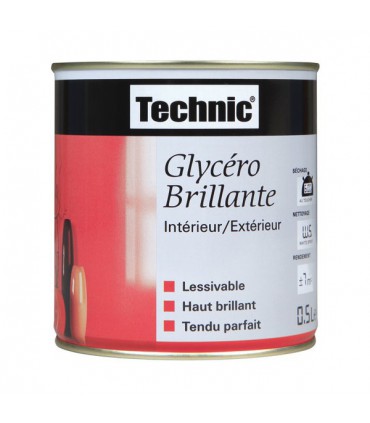 Laque Glycéro Brillante Noir 0.5 L - Technic
