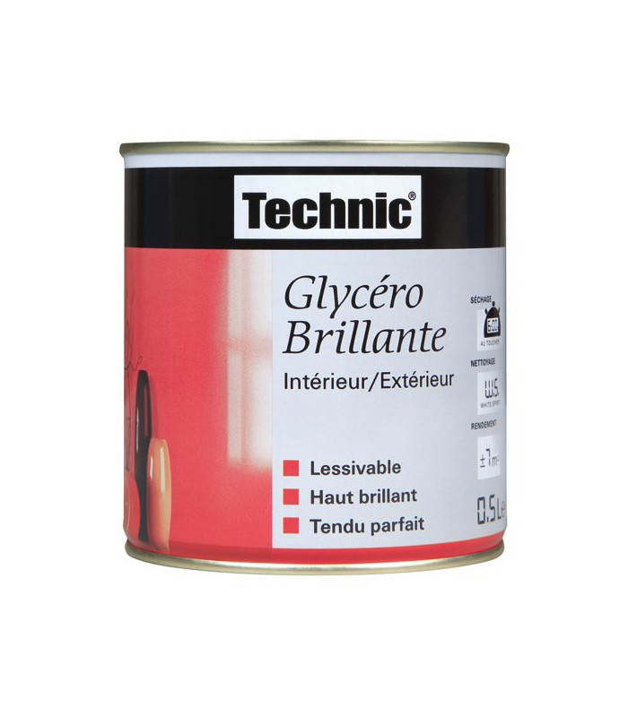 Laque Glycéro Brillante Noir 0.5 L - Technic