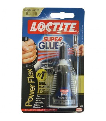 Colle Super Glue3 "Power Flex" Gel Control 3 gr - Loctite