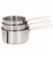 Série 3 Casseroles Fixe 16 à 20 Cm + Poignée Colorée - Cristel