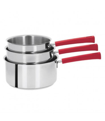 Série 3 Casseroles Fixe 16 à 20 Cm + Poignée Colorée - Cristel