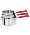Série 3 Casseroles Fixe 16 à 20 Cm + Poignée Colorée - Cristel
