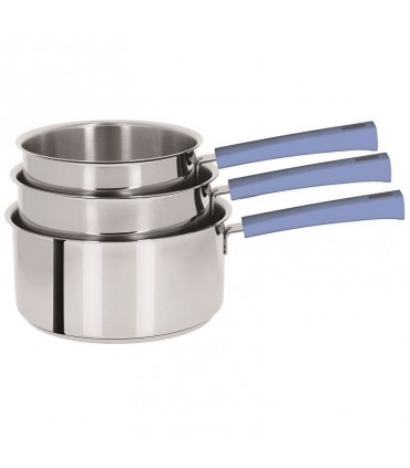 Série 3 Casseroles Fixe 16 à 20 Cm + Poignée Colorée - Cristel