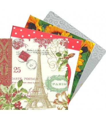 Lot de 20 Serviettes Papier Assorties - PPD