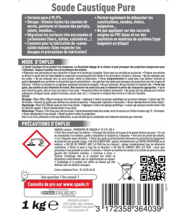 Soude caustique 1kg  SPADO