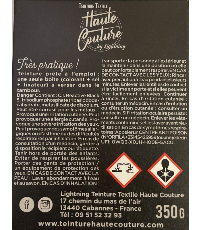 Haute Couture. Teinture textile - Boite de 350 Gr - Lightning