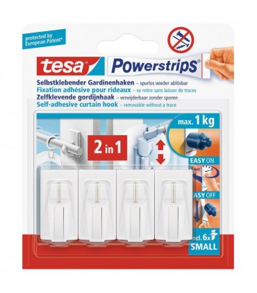 FIXATION X4 POUR RIDEAUX + 6 MINI POW. - TESA